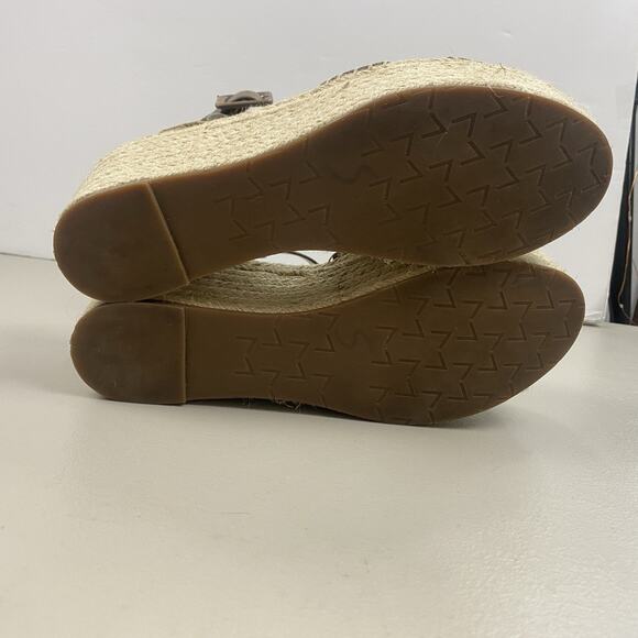 Marc Fisher Sandals 9 Platform Espadrille Brown Leather Ankle Strap Boho Randall - Picture 9 of 12